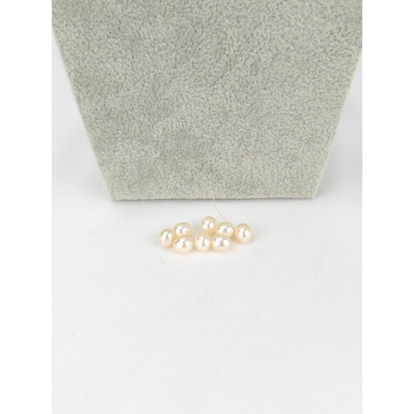 6mm Pearl Necklace & Earring Set w Loose Pearls 10K Gold - Picture 5 of 6